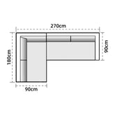 Monte Aluminum L Shape Sectionals -4 Seats ..Delivery in 3-7 working days